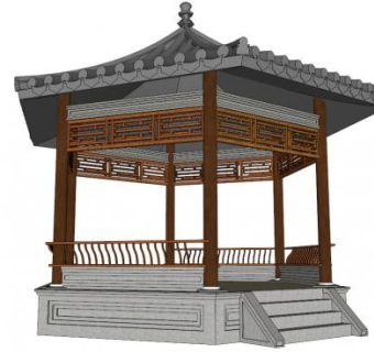 古建单体su模型下载_sketchup草图大师SKP模型