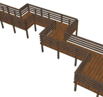 小型木栈道su模型下载_sketchup草图大师SKP模型
