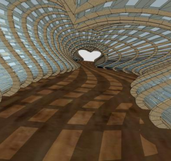 玻璃廊su模型下载_sketchup草图大师SKP模型