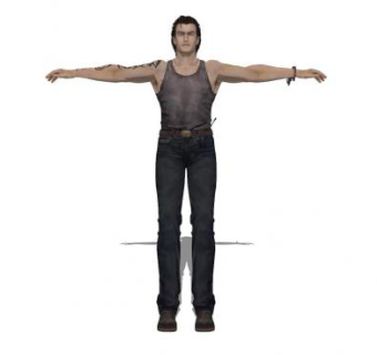 纹身男人SU模型下载_sketchup草图大师SKP模型