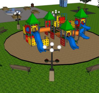 亲子乐园su模型下载_sketchup草图大师SKP模型
