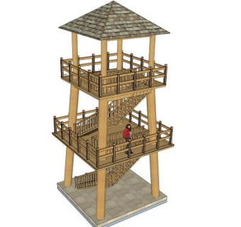 瞭望景观平台su模型下载_sketchup草图大师SKP模型