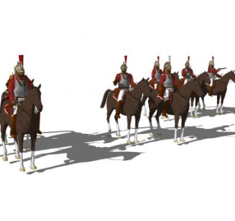 现代骑兵组合SU模型下载_sketchup草图大师SKP模型