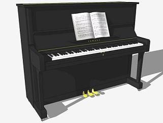 黑色钢琴的SKP素材模型_su模型下载 草图大师模型_SKP模型