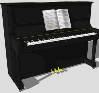 黑色钢琴的SKP素材模型_su模型下载 草图大师模型_SKP模型