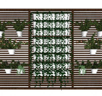 墙体植物SU模型下载_sketchup草图大师SKP模型