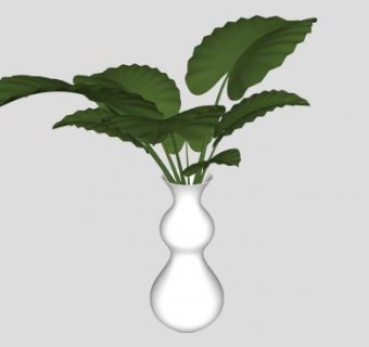 葫芦形花瓶植物SU模型下载_sketchup草图大师SKP模型