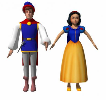 白雪公主和王子组合SU模型下载_sketchup草图大师SKP模型