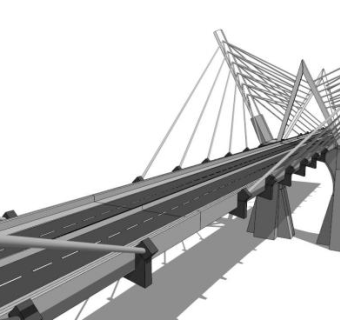 现代桥su模型下载_sketchup草图大师SKP模型