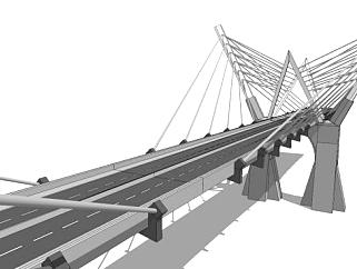 现代桥su模型下载_sketchup草图大师SKP模型