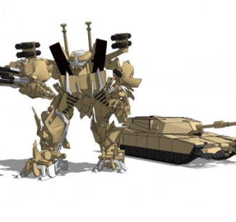 现代变形金刚机器人SU模型下载_sketchup草图大师SKP模型