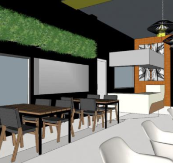 咖啡厅室内设计su模型下载_sketchup草图大师SKP模型