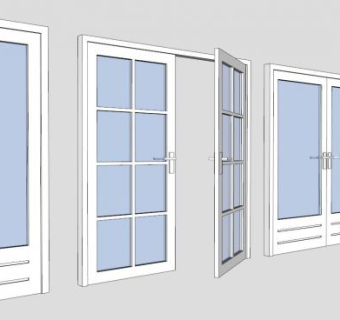 玻璃门的su模型下载_sketchup草图大师SKP模型