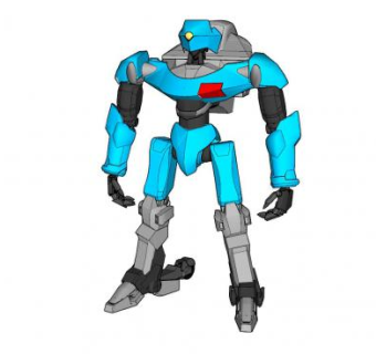 蓝色高达机体SU模型下载_sketchup草图大师SKP模型