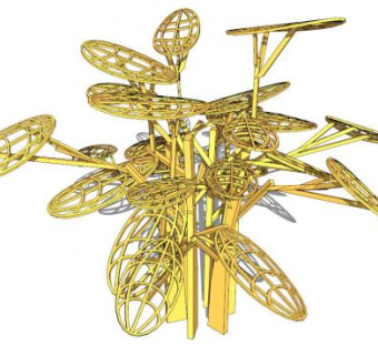 金属树叶su模型下载_sketchup草图大师SKP模型