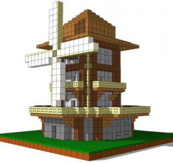 积木墙su模型下载_sketchup草图大师SKP模型