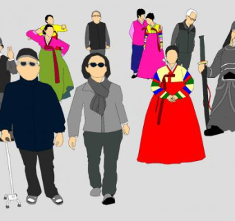 2D朝鲜人物SU模型下载_sketchup草图大师SKP模型