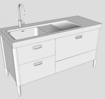 单独的洗手池SU模型下载_sketchup草图大师SKP模型