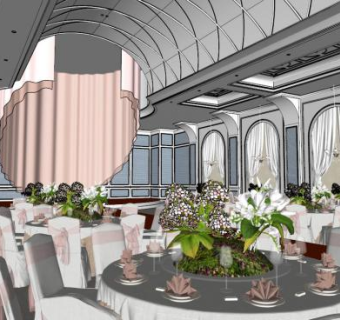 室外婚庆婚礼SU模型下载_sketchup草图大师SKP模型