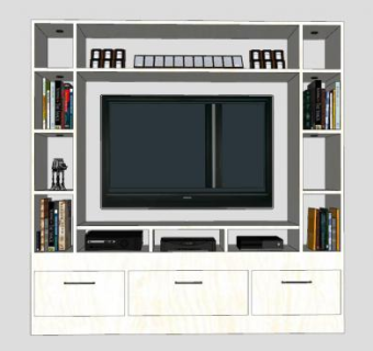 现代电视柜组合sketchup模型下载_sketchup草图大师SKP模型