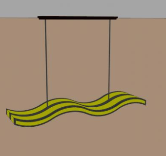 波浪形小吊灯SU模型下载_sketchup草图大师SKP模型
