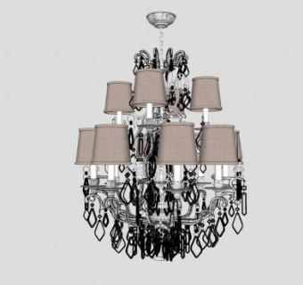 欧式精美吊灯灯具SU模型下载_sketchup草图大师SKP模型