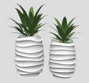 陶瓷花瓶装饰品SU模型下载_sketchup草图大师SKP模型