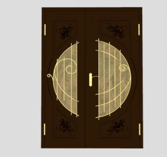 欧式古典双开门SU模型下载_sketchup草图大师SKP模型