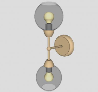 简约装饰壁灯灯具SU模型下载_sketchup草图大师SKP模型