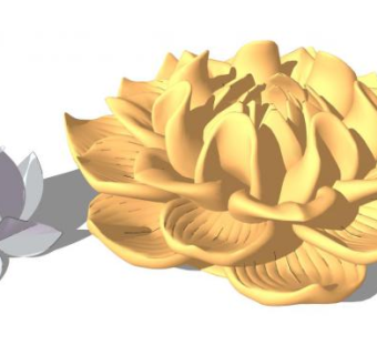 莲花造型SU模型下载_sketchup草图大师SKP模型