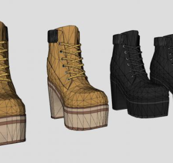 高跟马丁靴SU模型下载_sketchup草图大师SKP模型