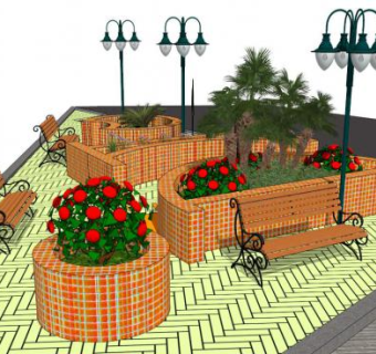 花坛绿化su模型下载_sketchup草图大师SKP模型