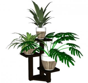 花草盆栽SU模型下载_sketchup草图大师SKP模型