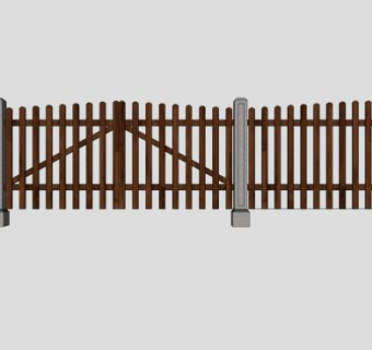 栅栏围墙的su模型下载_sketchup草图大师SKP模型
