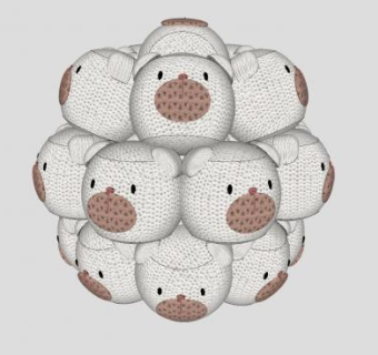 小猪工艺品装饰物SU模型下载_sketchup草图大师SKP模型