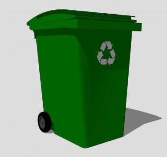 绿色环保垃圾箱SU模型下载_sketchup草图大师SKP模型