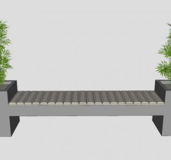 现代花箱板凳SU模型下载_sketchup草图大师SKP模型