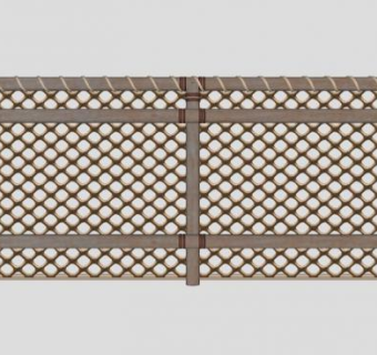 竹栏杆su模型下载_sketchup草图大师SKP模型