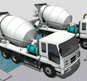 混凝土搅拌车su模型下载_sketchup草图大师SKP模型