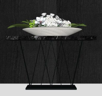 家具装饰盆花SU模型下载_sketchup草图大师SKP模型