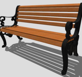 欧式铁艺长椅SU模型下载_sketchup草图大师SKP模型