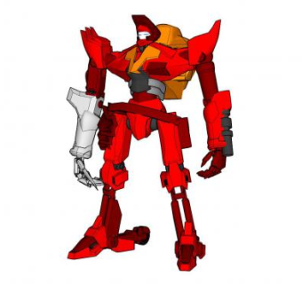 红色高达机体SU模型下载_sketchup草图大师SKP模型