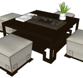 现代简约桌椅su模型下载_sketchup草图大师SKP模型