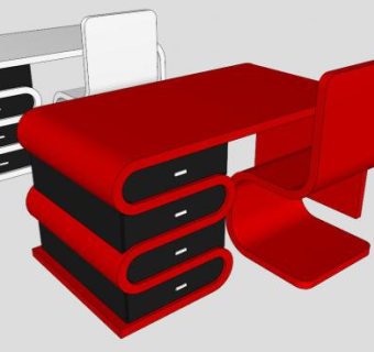 异形桌子SU模型下载_sketchup草图大师SKP模型