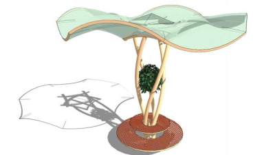 荷叶构筑物su模型下载_sketchup草图大师SKP模型