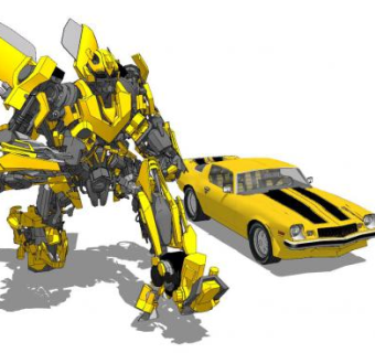 大黄蜂变形金刚SU模型下载_sketchup草图大师SKP模型