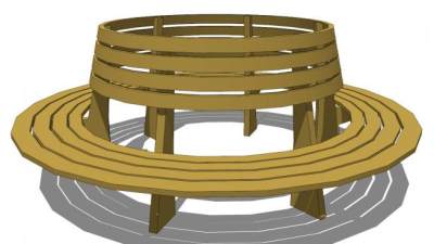 花园坐凳su模型下载_sketchup草图大师SKP模型