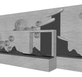不规则景墙su模型下载_sketchup草图大师SKP模型