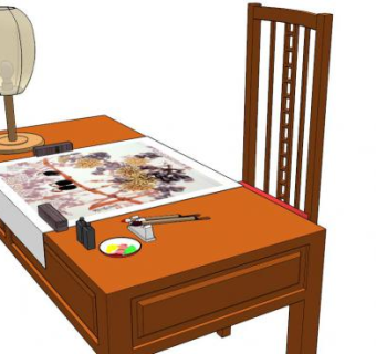 笔墨纸砚su模型下载_sketchup草图大师SKP模型