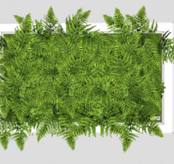 白色框架植物墙SU模型下载_sketchup草图大师SKP模型